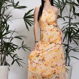 Sera Yellow Floral Print Maxi Dress-picture-48