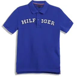 Tommy Hilfiger Kids Blue Logo Regular Fit Polo T-Shirt-image-94