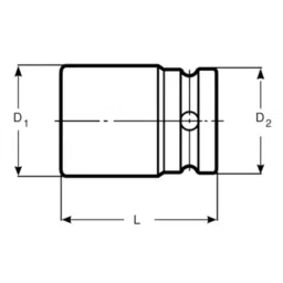 Bahco Standard Impact Socket Alloy Steel Blackened Finish 1 inch Square Drive, K9501M-55 image 2
