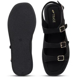 Trase Women's Black Ankle Strap Wedges image 4