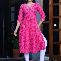 J.H Women Viscose Rayon Straight Kurtas image 3