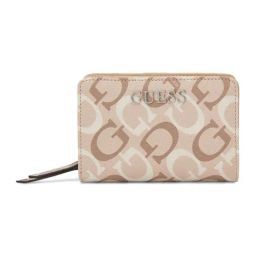 Guess Caramel Multi Typography Zip Around Wallet-picture-38