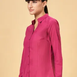 Annabelle by Pantaloons Pink Regular Fit Formal Shirt image 3