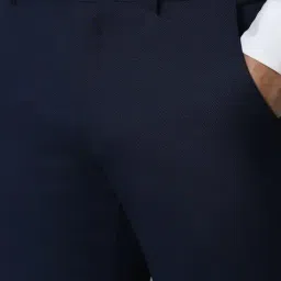 Louis Philippe Navy Slim Fit Trousers image 4