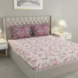 Raymond Home Mystique Purple 110 TC Cotton Queen Bedsheet with 2 Pillow Covers-picture-18