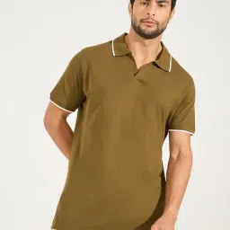 Styli Olive Regular Fit Polo T-Shirt-image-88