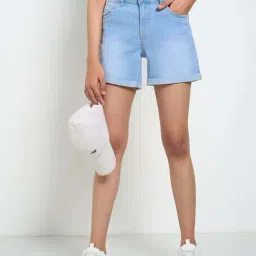 SF Jeans by Pantaloons BlueShorts image 4