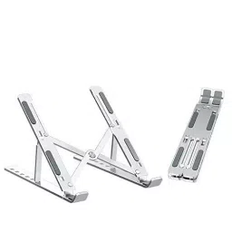 Burden Free Silver Aluminium Alloy Adjustable Laptop Stand image 3
