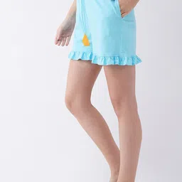 Miss Chase Women Blue Solid Lounge Shorts-image-88