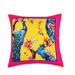 SEJ by Nisha Gupta Blue Set of 5 Floral Square Cushion Covers image 4