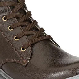 Sir Corbett Men Brown Solid Mid-Top Boots image 5