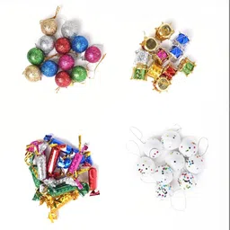 PROKART Green & Pink Glittered Premium Christmas Mixed Decorations Ornaments image 2