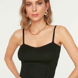 Trendyol Shoulder Straps Ribbed Fitted Crop Top-picture-6
