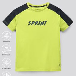 Pine Active Polyester Half Sleeves Text Print T Shirt - Green Black-picture-21