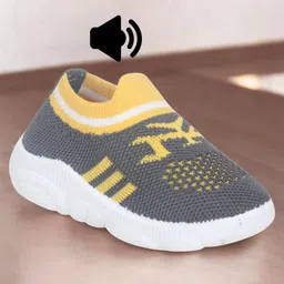 Lil Lollipop Striped & Abstract Designed Slip On Musical Shoes - Grey-picture-17