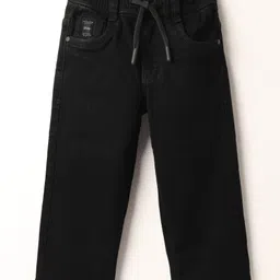 Ruff Full Length Solid Color Denim Jeans - Black-picture-28