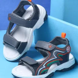 Cute Walk by Babyhug Velcro Closure Sandals with Fashion Text Print - Grey-picture-22