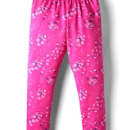 Simply Lycra Knit Full Length Legging With Floral Print - Dark Pink-picture-15