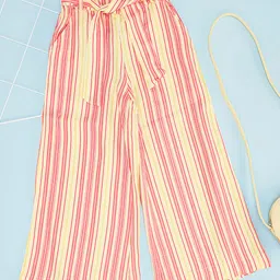 Pantaloons Junior Rayon Woven Striped Trouser - Pink-picture-21