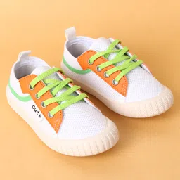 Cute Walk by Babyhug Lace Up Closure Casual Shoes with Colour Block Design - Orange image 2