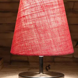 Devansh Pink Jute Round Metal Steel Table Lamp image 3