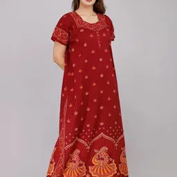 AAKARSHANA Printed Maxi Nightdress image 4