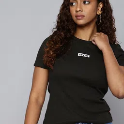 Levis Minimal Brand Logo Printed Ribbed T-shirt-image-69