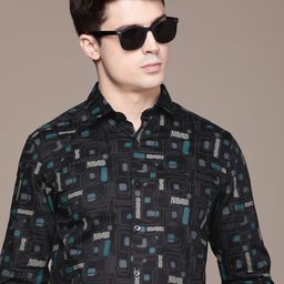 SIMON CARTER LONDON Men Slim Fit Opaque Printed Casual Shirt-picture-24