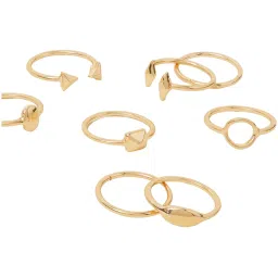 Accessorize London Women's Gold Geometric Stacking Rings - Set of 8 image 4