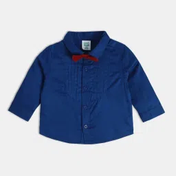 MINIKLUB Boys Red & Blue Cotton Solid Full Sleeves Coordinate Set image 4