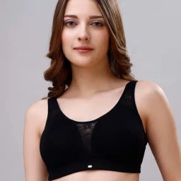 Soie Black Lace Work Minimizer Bra-picture-44