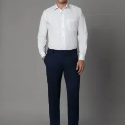 Louis Philippe Navy Slim Fit Trousers image 5
