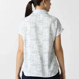 Van Heusen White Regular Fit Printed Shirt image 2