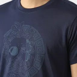 Van Heusen Navy Regular Fit Printed T-Shirt image 4