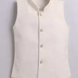 Fourfolds Boys Cream Embellished Suit Sets image 4