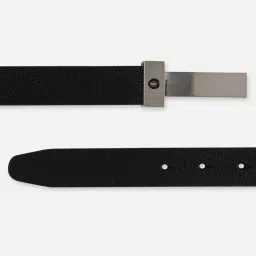 Louis Philippe Black Textured Leather Casual Belt image 4