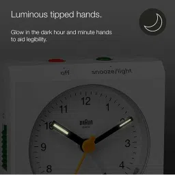 Braun White Classic Analog Alarm Clock image 4