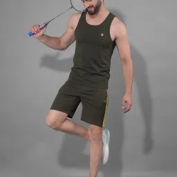 Force NXT Olive & Grey Regular Fit Sports Shorts- Pack Of 2 image 4