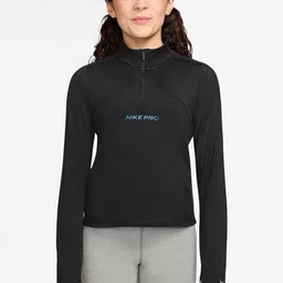 Nike Pro Big Girls High Neck Printed T-Shirt-image-0