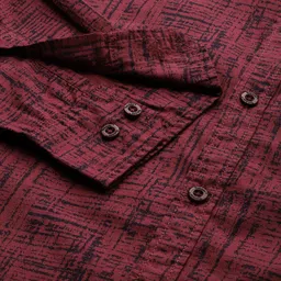 Roadster Men Maroon Abstract Printed Casual Shirt image 3