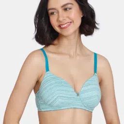 Zivame Light Blue Non-wired Padded T-Shirt Bra-picture-24
