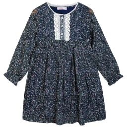 Budding Bees Kids Navy Floral Print Dress-picture-45