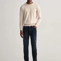 GANT Dark Blue Slim Fit Lightly Washed Jeans-picture-36