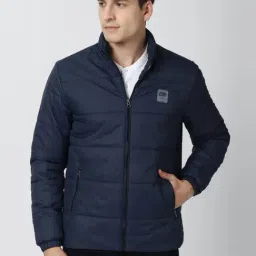 Peter England Navy Blue Regular Fit Quilted Quilted Jackets-picture-44