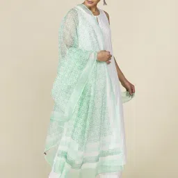 FabBasics by Fabindia Green Printed Dupatta-image-75