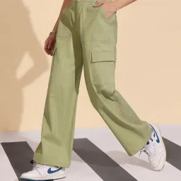 Dolce Crudo Green Flared Fit Jeans image 4