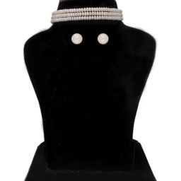 Sri Jagdamba Pearls Pearl White Necklace & Earring Set-picture-34