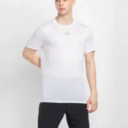 Adidas White Regular Fit Self Pattern Sports T-Shirt-picture-15
