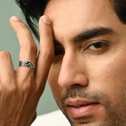 Clara 925 Silver Swiss Zirconia Oxidised Evil Eye Ring for Men image 4