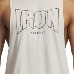 Under Armour White Regular Fit Printed Tank Tee image 4